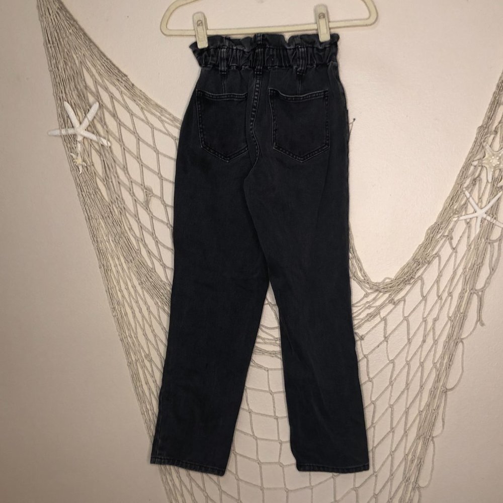 PACSUN Womens Faded Black Paper Bag Waist Mom Jean 23 - Picture 5 of 11